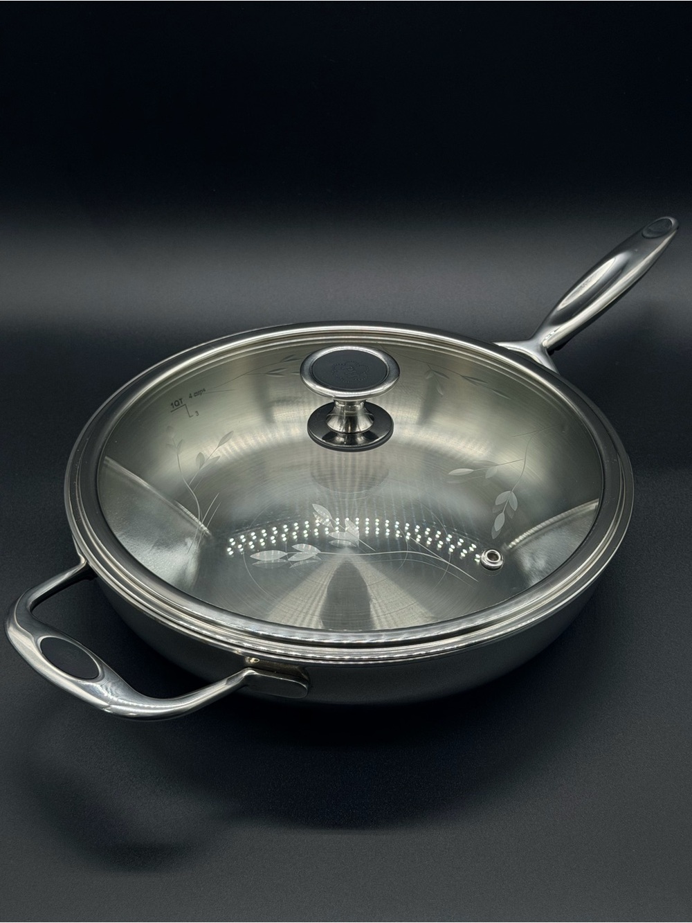 Princess House Healthy Cook-Solutions 10" Skillet Sauté Pan & Lid Stainless 5838